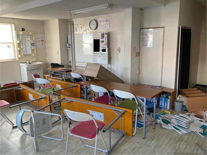 被災後の教室
